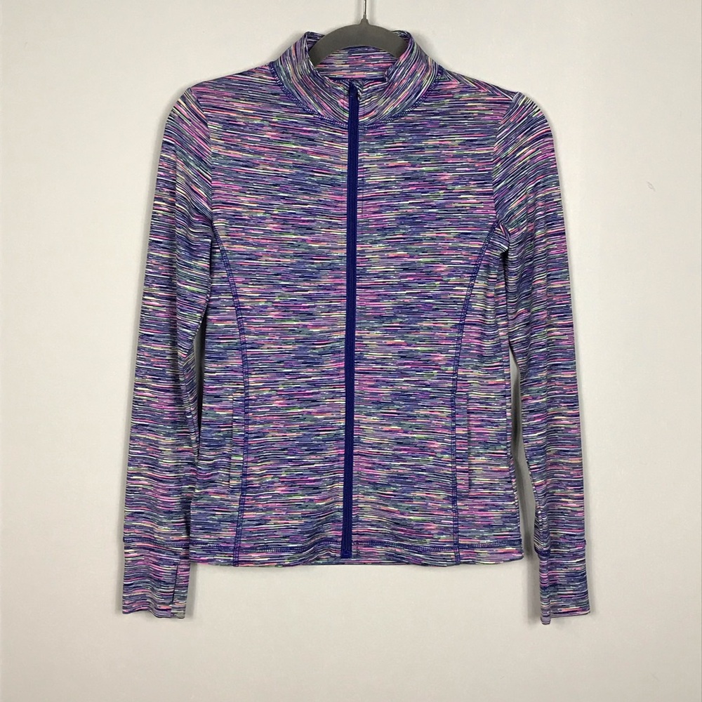 Ideology Long sleeve Active Jacket Top Space Dye-Print Multicolored Girls Size L